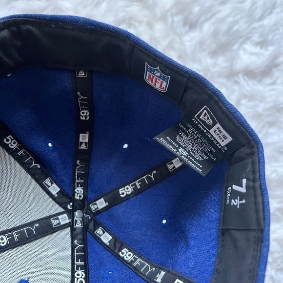New York NY Giants NFL Football Team Cap Fitted Hat New Era 7 1/2 - Picture 3 of 6